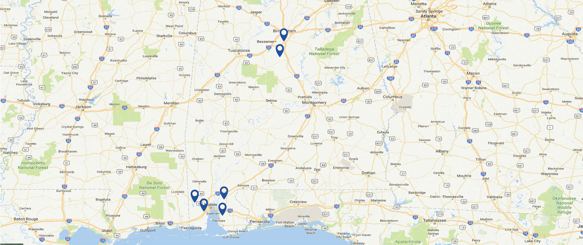 Map of Alabama
